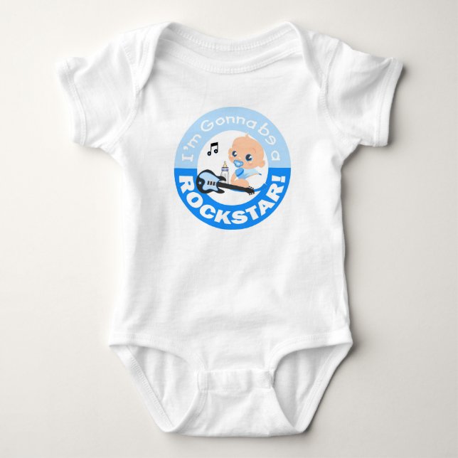 Jag ska bli en Rockstar Blue Spant Creeper T Shirt (Framsida)