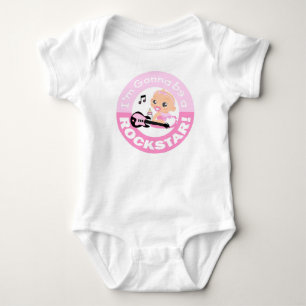 Jag ska bli en Rockstar Rosa Infant Body Kostym Ba T Shirt
