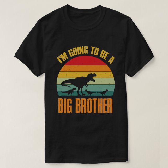 Jag ska bli en stor BROTHER Dinosaur Saurus Rex T Shirt (Design framsida)