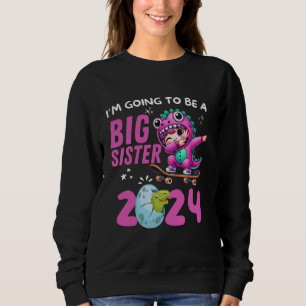 Jag ska bli en stor syster 2024 Dabbing Dinosaur T Shirt