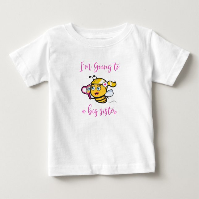 Jag ska bli en stor syster Cute Glamous Bee T Shirt (Framsida)
