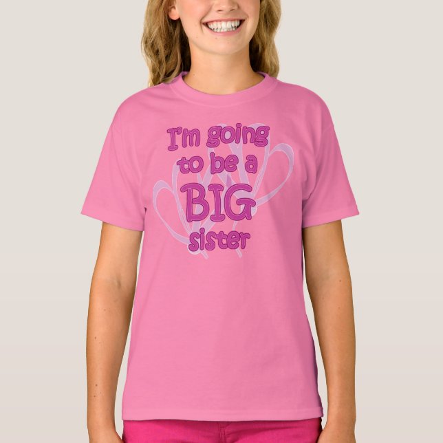 Jag ska bli en stor syster Girls T-Shirt (Framsida)