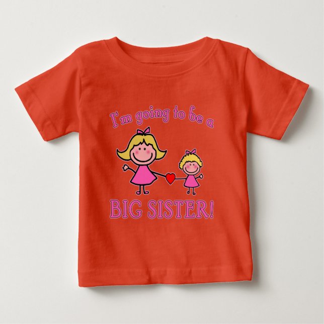 Jag ska bli en stor syster Tshirt Tee Shirt (Framsida)