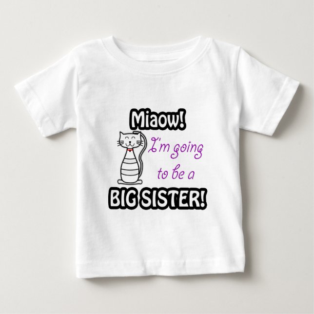 Jag ska bli en stor systerkatt t-shirt (Framsida)