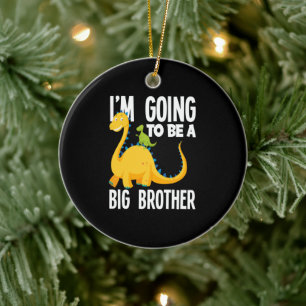 Jag ska bli en storebror Dinosaur Dino Julgransprydnad Keramik