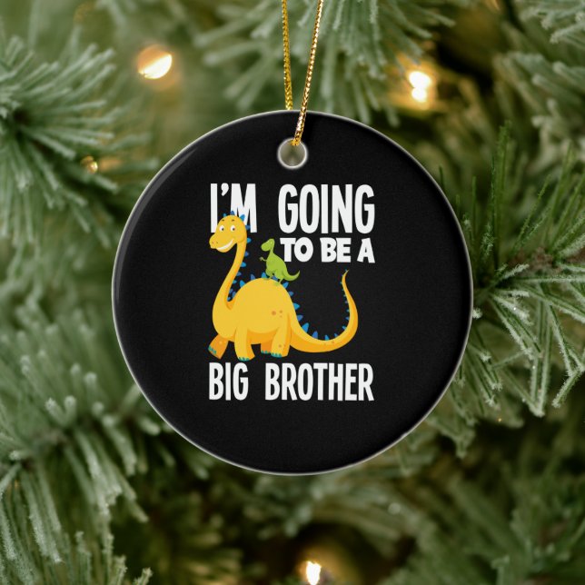 Jag ska bli en storebror Dinosaur Dino Julgransprydnad Keramik (Träd)