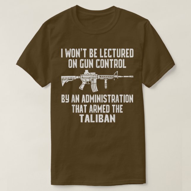 Jag ska bli läxad på Gun Control av en administrat T Shirt (Design framsida)