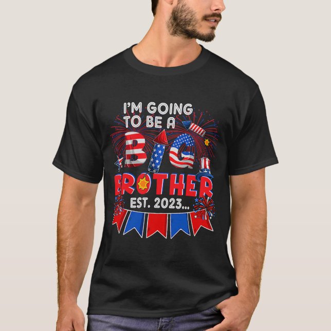 Jag ska bli storebror 2023 Fireworks P T Shirt (Framsida)