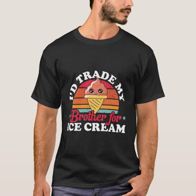 Jag ska byta min bror mot isgräddgummi t shirt (Framsida)