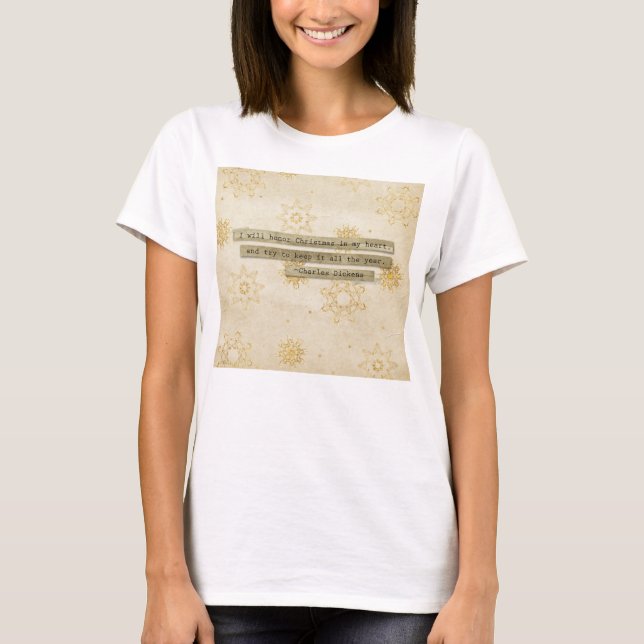 Jag ska den hederjulCharles Dickens snowflaken Tee Shirt (Framsida)