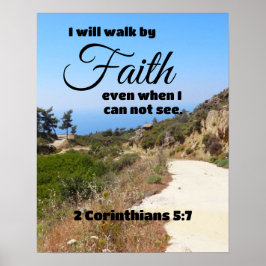 Jag ska gå efter Faith Bible Verse Poster