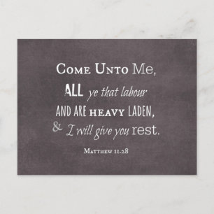Jag ska ge dig vila Bible Verse Scripture Vykort