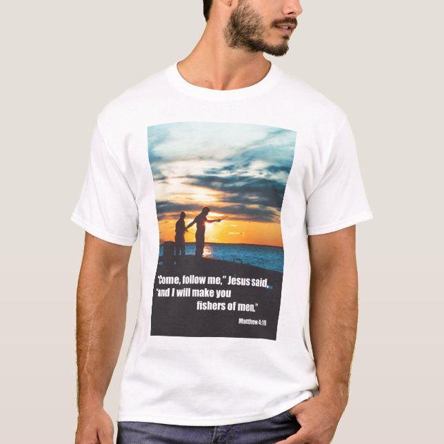 Jag ska gör dig fishers av manar t-shirt (Framsida)