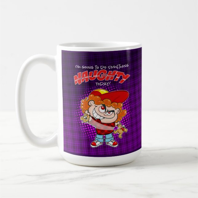 Jag ska göra något busigt idag kaffemugg (Vänster)