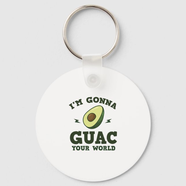 Jag ska Guac din världsfinniga Guacamole Avocado Nyckelring (Framsida)