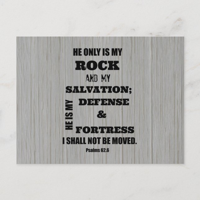 Jag ska inte vara Flyttat Bible Verse Vykort (Framsida)