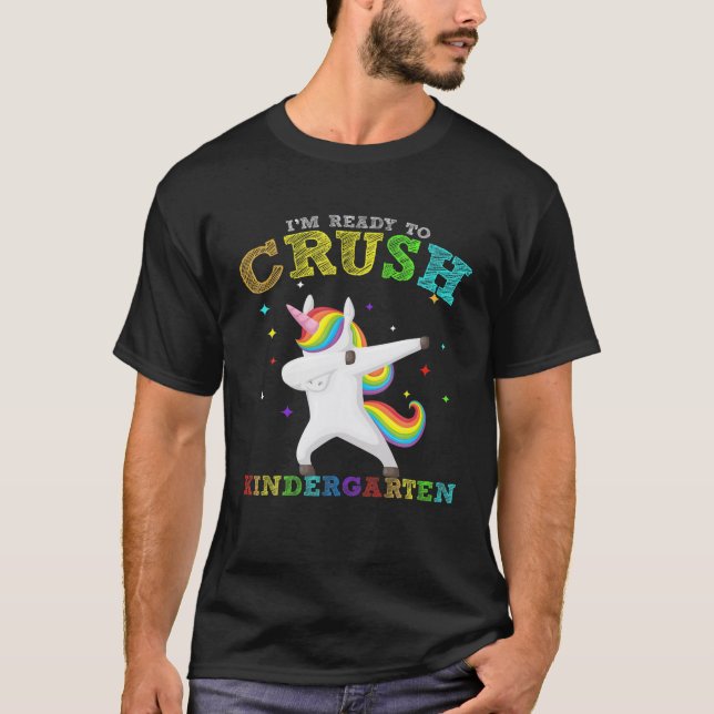 Jag ska krossa Kindergarten Dabbing Unicorn tillba T Shirt (Framsida)
