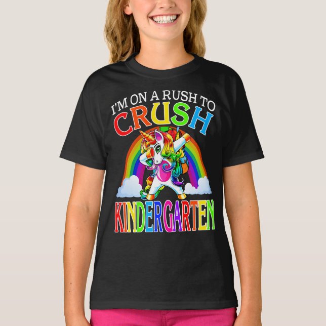 Jag ska krossa Kindergarten Unicorn.  T Shirt (Framsida)