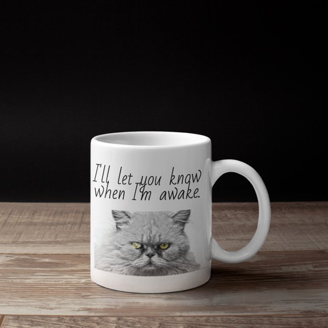 Jag ska låta dig veta när jag är Aake Cat Glaring  Kaffemugg (Skapare uppladdad)