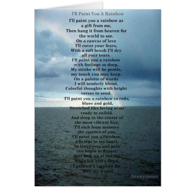 Jag ska målar dig en regnbåge hälsningskort (Framsidan)