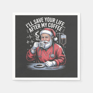Jag ska rädda ditt liv efter min julkaffe Santa Xm Pappersservett
