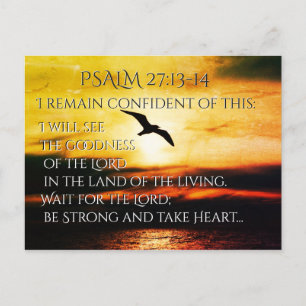 Jag ska se godhet av Lord Psalm 27:13-14 Vykort