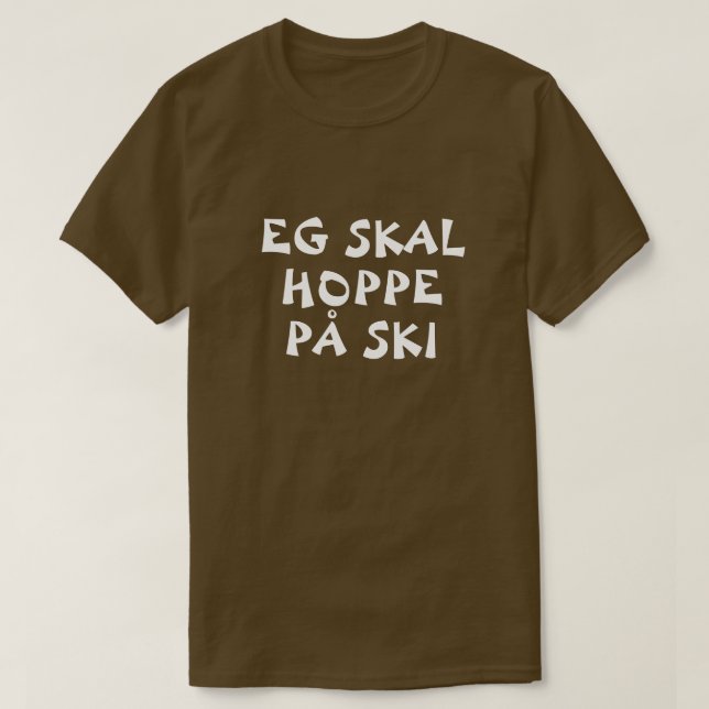 Jag ska skidhoppa i norsk brun tee (Design framsida)