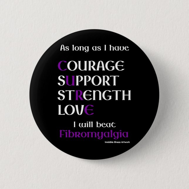 Jag ska slå Fibro Pinback Button Knapp (Framsida)