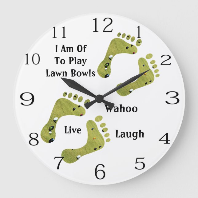 Jag ska spela Gräsmatta Bowls. Stor Klocka (Framsida)