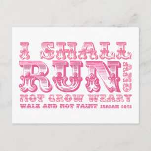 Jag ska Springa och inte odla Weary Typography Vykort
