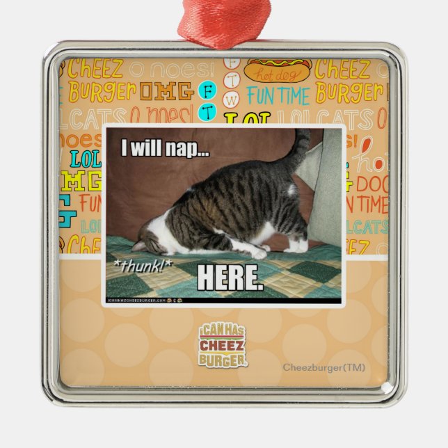 Jag ska ta sig en tupplur här julgransprydnad metall (Framsidan)