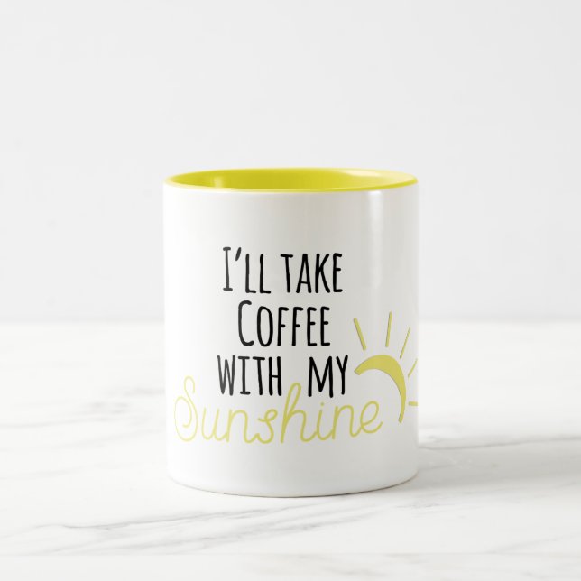Jag ska tar kaffe med min solskenkaffemugg Två-Tonad mugg (Center)