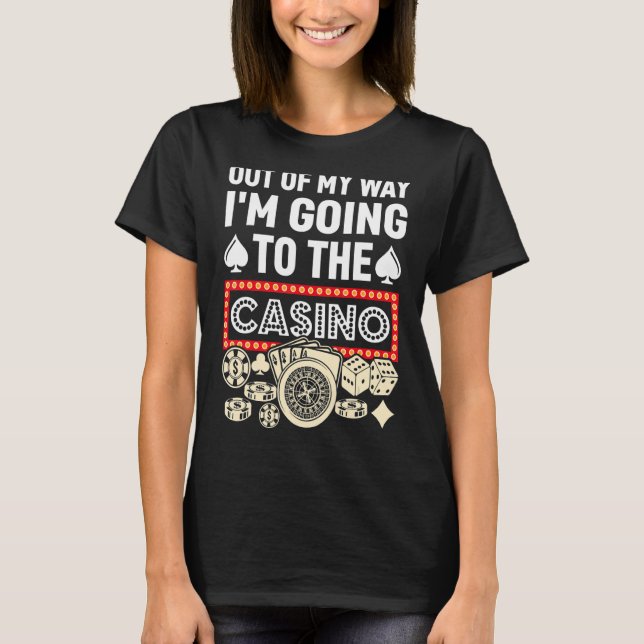 Jag ska till Casino Gambling Poker M T Shirt (Framsida)
