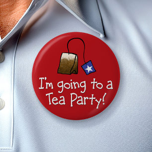 Jag ska till en TEA PARTY! Knapp