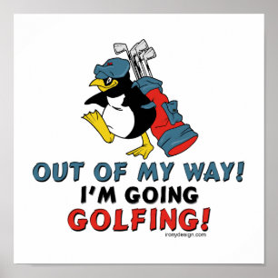 Jag ska till Golfing Poster