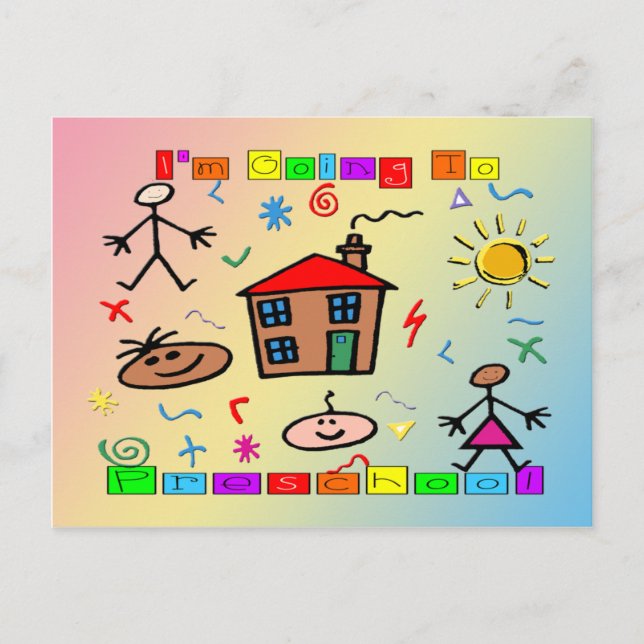 Jag ska till Preschool Vykort (Framsida)