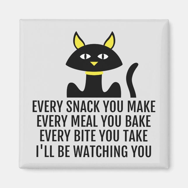 Jag ska titta på Cute Cat Pun. Magnet (Framsidan)