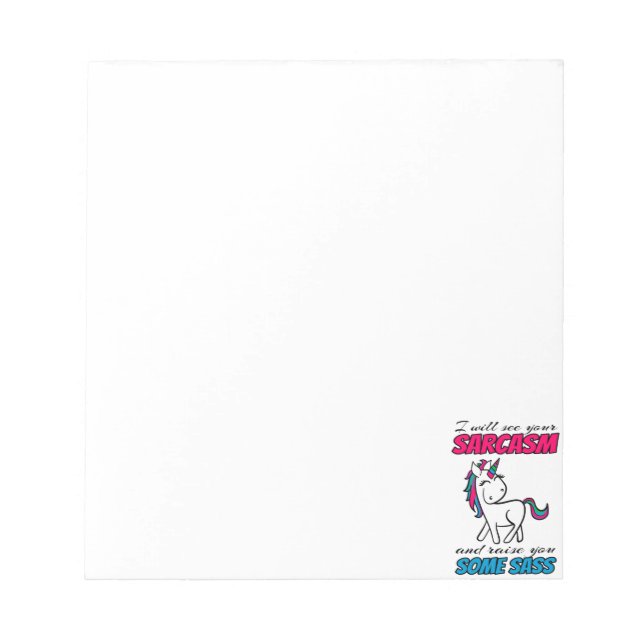 Jag ska träffa din Sarcasm och ta upp lite skit. Anteckningsblock (Framsida)