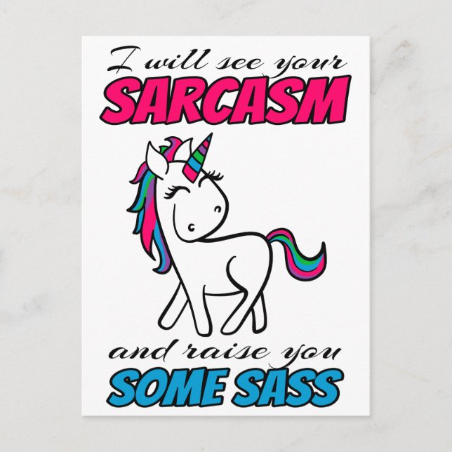 Jag ska träffa din Sarcasm och ta upp lite skit. Vykort (Framsida)