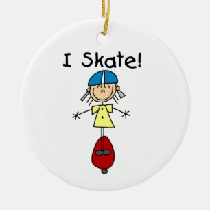 Jag skaka Skateboarding Girl Julgransprydnad Keramik