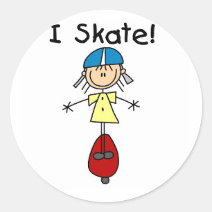 Jag skaka Skateboarding Girl Runt Klistermärke
