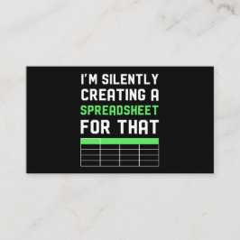 Jag skapar ett kalkylblad för det visitkort