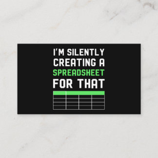 Jag skapar ett kalkylblad för det visitkort