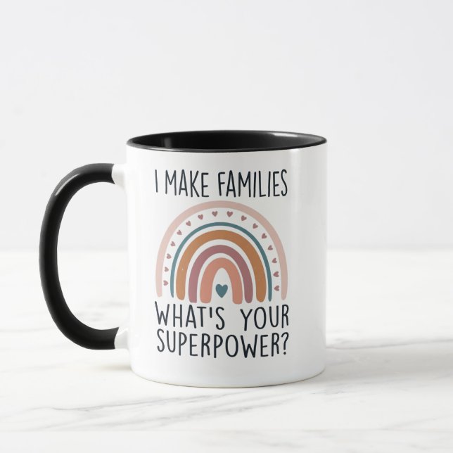 Jag Skapar Familjer Vad Är Din Superkraft Surrogat Mugg (Vänster)