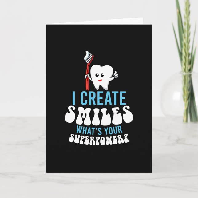 Jag Skapar Smiles Superpower Dentist Kort (Framsida)