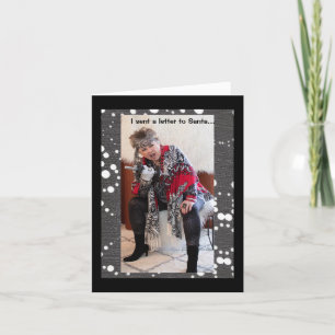 Jag skickade brev till Santa för en ny födelsedag  Kort