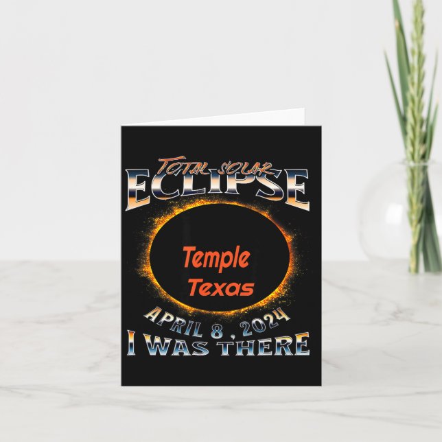 Jag skjorta solförmörkelse tempel Texas där Kort (Framsida)