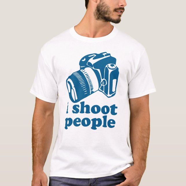 Jag skjuter folk - blått t-shirt (Framsida)