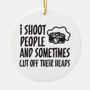 Jag skjuter folk fotografhumor julgransprydnad keramik