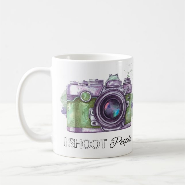 Jag skjuter folk, fotografigåvamugg kaffemugg (Vänster)